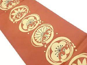 塩瀬型染波輪に花々模様名古屋帯